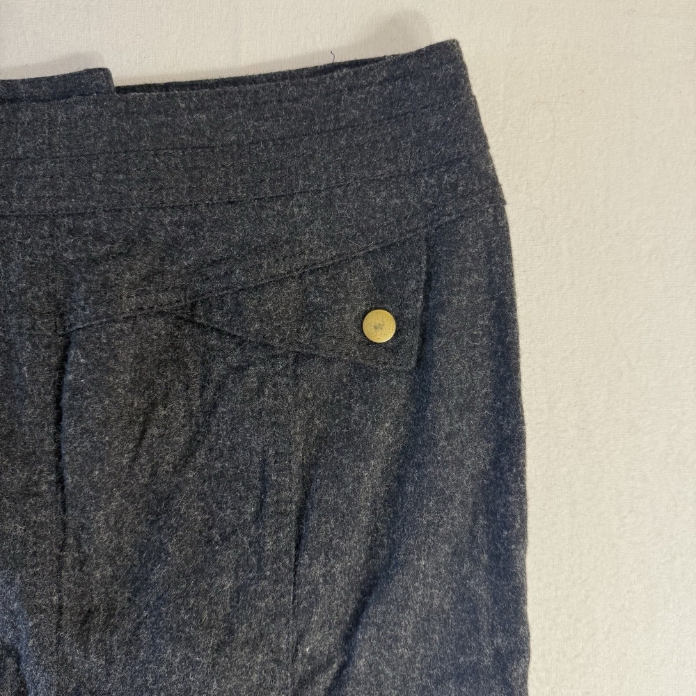 Express Women's Skirt Gray Wool Blend Size 6 Pencil Gold Button Zip Detail - Picture 9 of 10